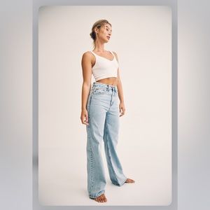 John Galt high waist wide leg carpenter, painter, mom jeans (L)
